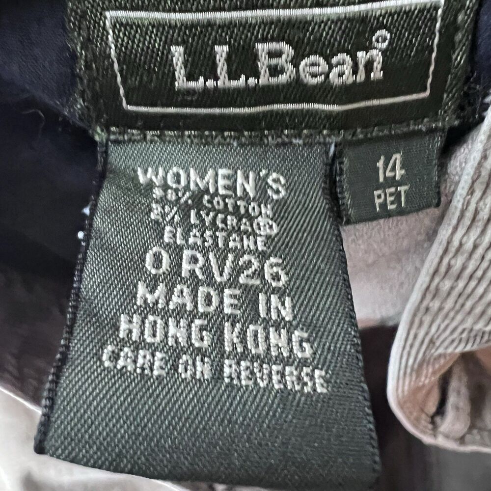 LL Bean Corduroy Pants Taupe Straight Leg Classic Women's 14 Petite - Picture 9 of 9